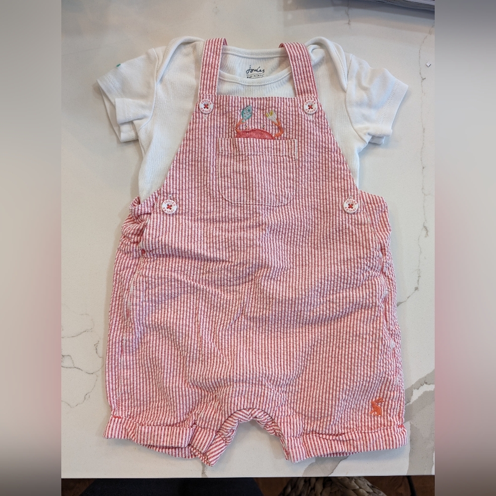 Joules striped overalls 6-9 month
